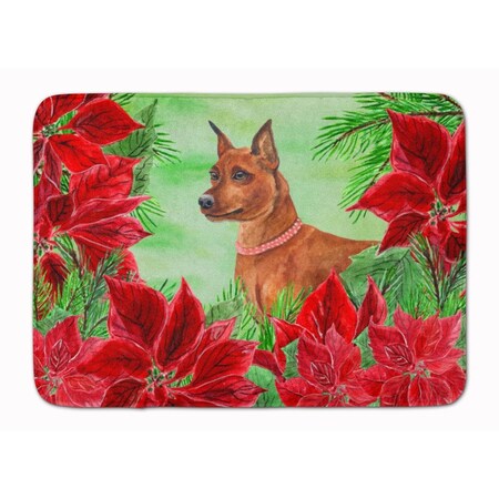 Carolines Treasures Miniature Pinscher Poinsettas Machine Washable Memory Foam Mat CK1304RUG